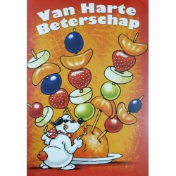 Wenskaarten Beterschap pakje a 10 stuks met envelop