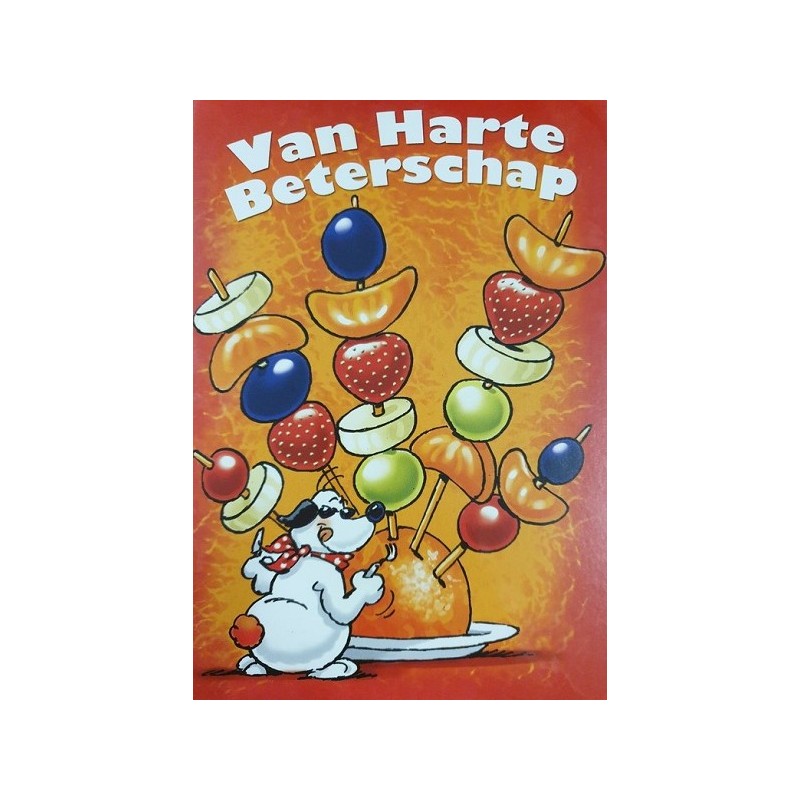 Wenskaarten Beterschap pakje a 10 stuks met envelop