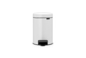 Brabantia Poubelle à pédale newlcon 5 litres Blanc avec seau intérieur en plastique