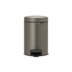 Brabantia Poubelle à pédale newicon 3 litres Platinum avec seau intérieur en plastique