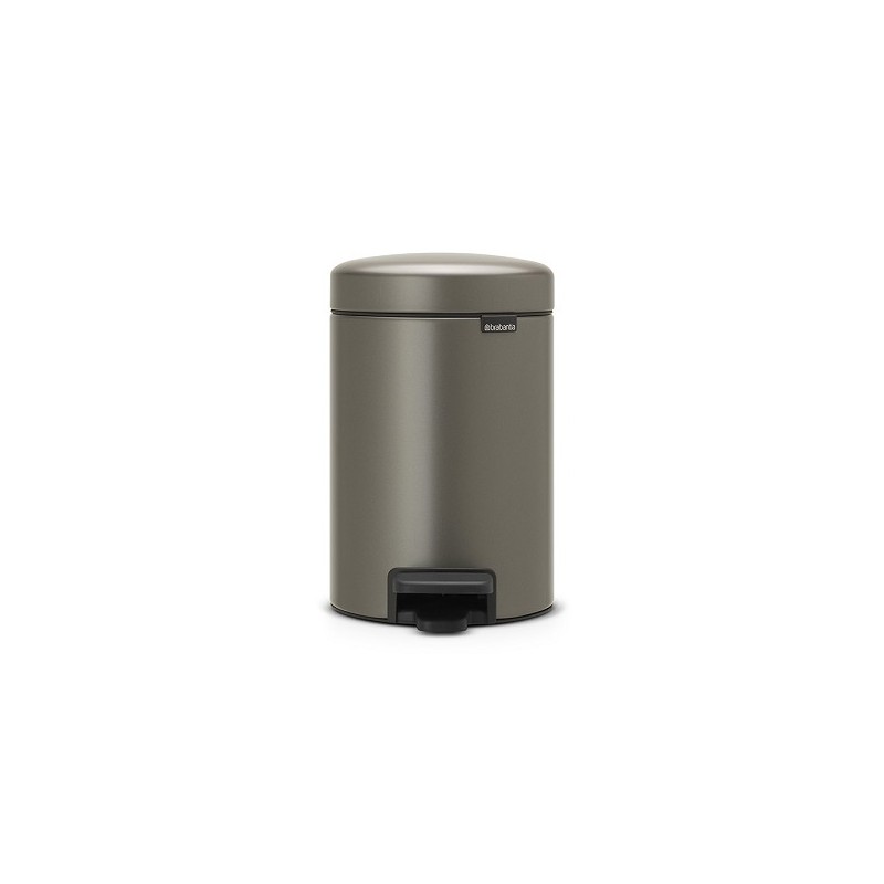 Brabantia Poubelle à pédale newicon 3 litres Platinum avec seau intérieur en plastique