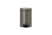 Brabantia Poubelle à pédale newicon 3 litres Platinum avec seau intérieur en plastique