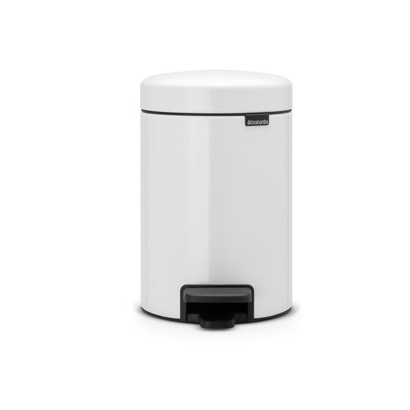 Brabantia poubelle à pédale newicon 3 litres blanc avec seau intérieur en plastique