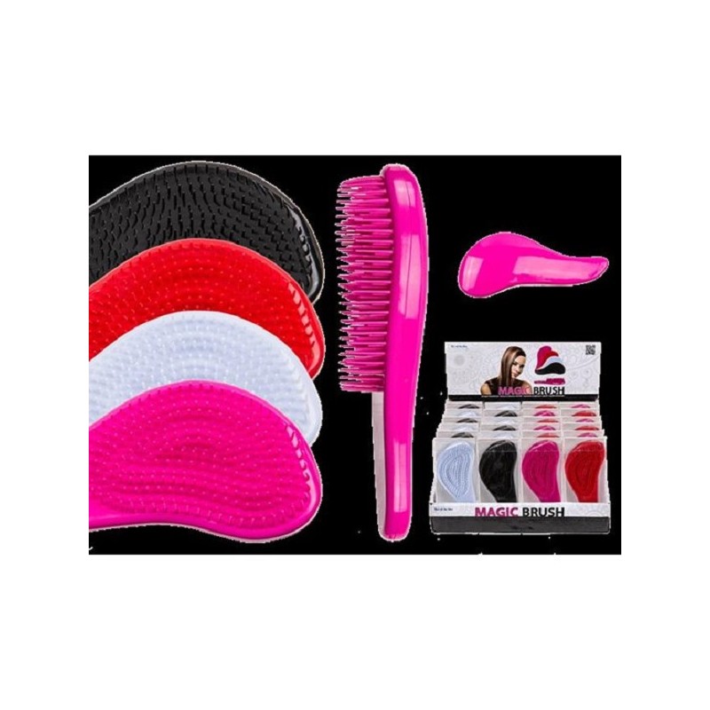 Magic brush, haarborstel ca 14cm. ontklit makkelijk
Verkrijgbaar in 4 verschillende kleuren