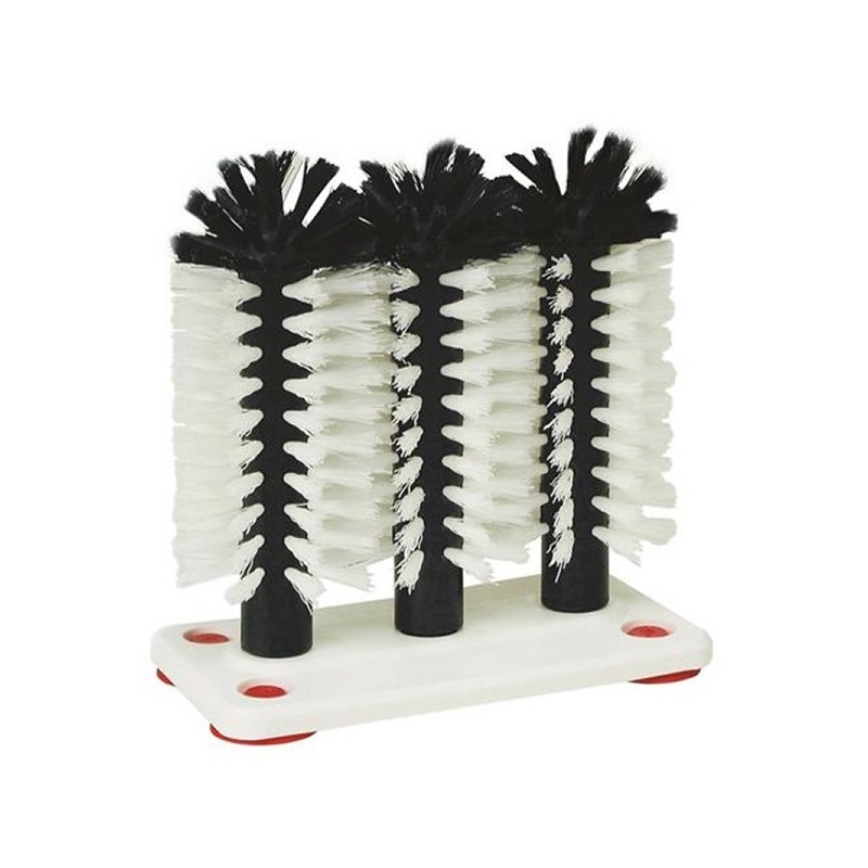 Brosse de rinçage pour verres à bière, assiette en plastique 3 pièces