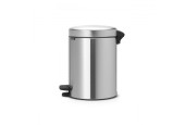 Brabantia poubelle à pédale newicon 5 litres acier mat résistant aux empreintes digitales