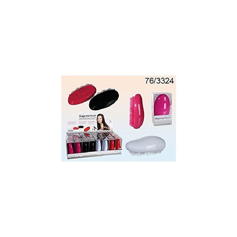 Brosse à cheveux magique 16cm, disponible en 4 coloris.
