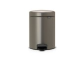 Brabantia pedaalemmer newicon 5L Platinum met kunststof binnenemmmer