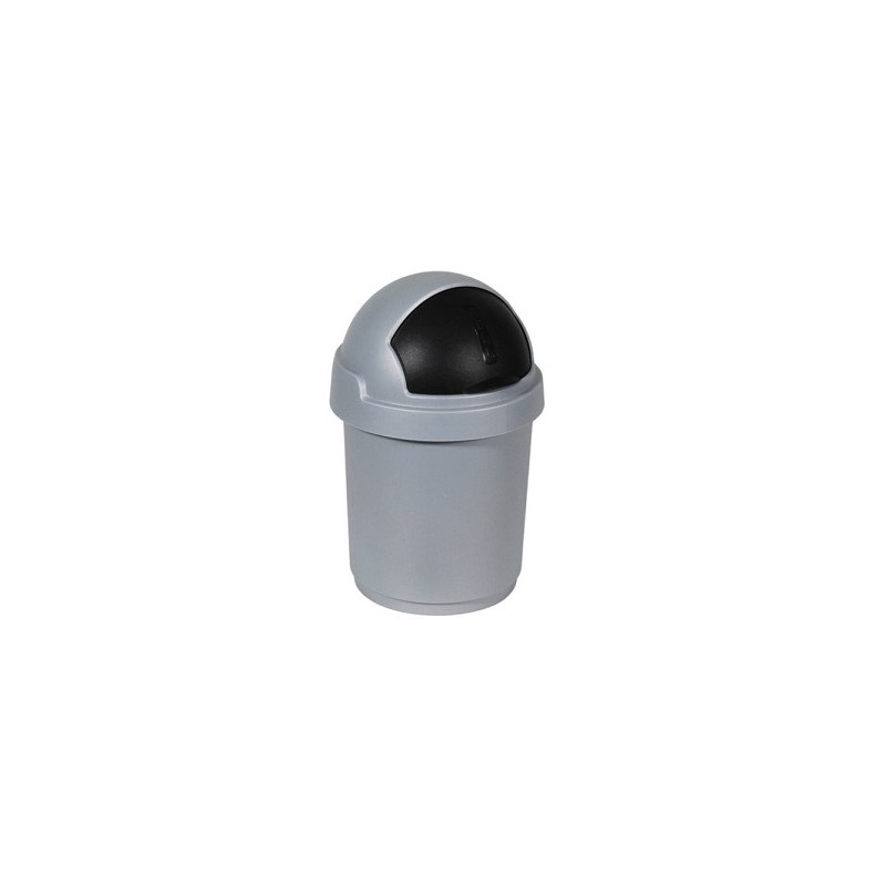 Curver Roll Bullet Bin 10 liter zilver/zwart Ø24,5x39cm