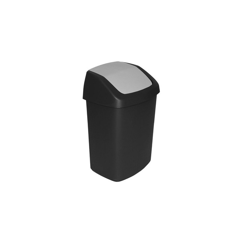Curver Afvalbak Swing 10 liter zwart/grijs 24,6x19,8x37x3cm
