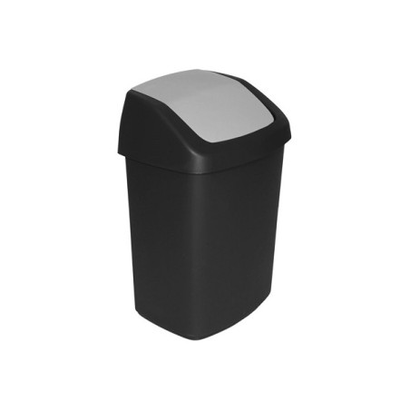 Curver Afvalbak Swing 10 liter zwart/grijs 24,6x19,8x37x3cm