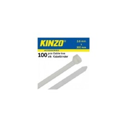 Kinzo serre-câble 100 pièces 3,6x300mm blanc