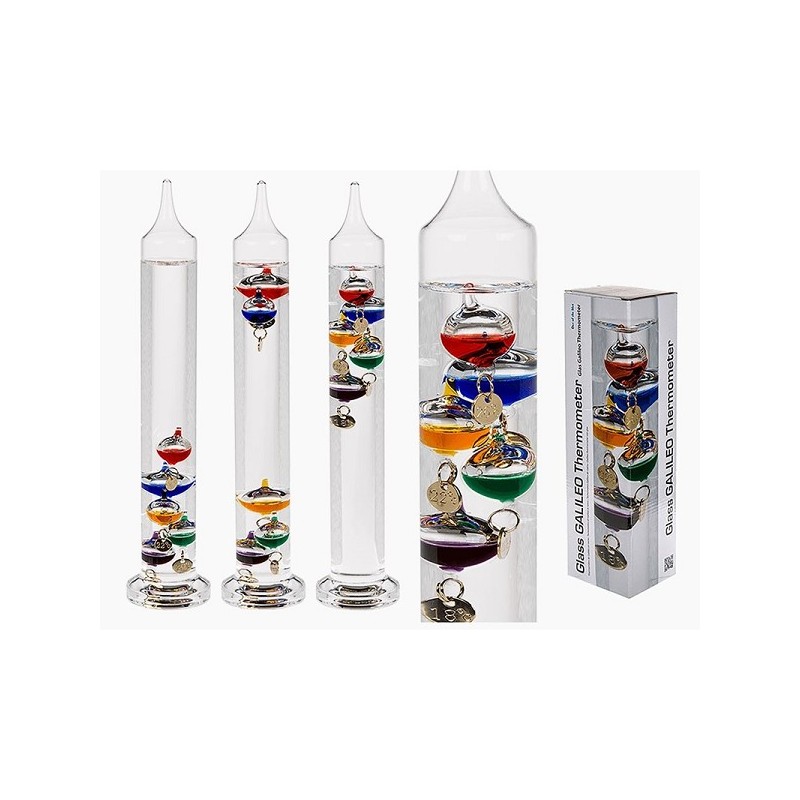 Thermomètre de Galilée en verre 28cm