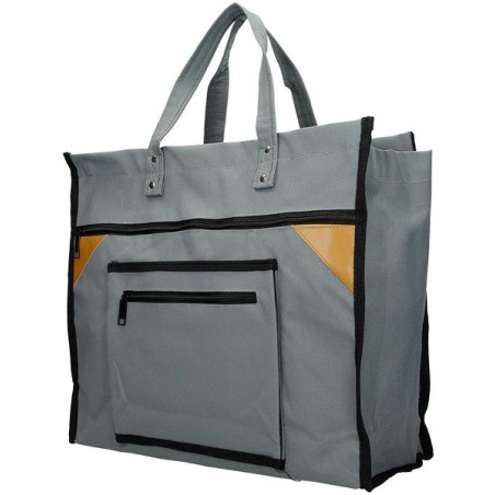 Sac shopping toile large gris 41x35x17cm