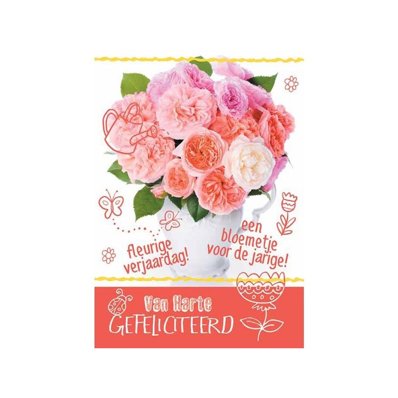 Cartes de vœux Félicitations paquet de fleurs de 10 pièces avec enveloppe