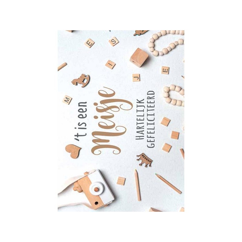 Cartes de voeux naissance fille pack de 10 pièces avec enveloppe