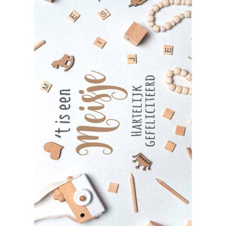 Wenskaarten geboorte dochter pakje a 10 stuks met envelop