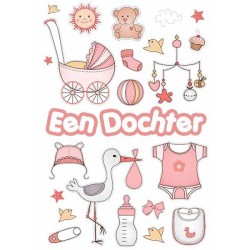 Cartes de voeux naissance fille pack de 10 pièces avec enveloppe
