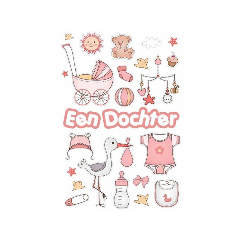 Cartes de voeux naissance fille pack de 10 pièces avec enveloppe