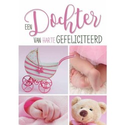 Cartes de voeux naissance fille pack de 10 pièces avec enveloppe