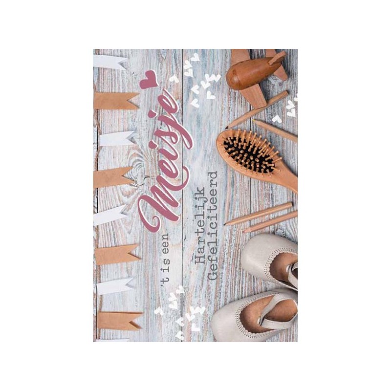 Wenskaarten geboorte dochter pakje a 10 stuks met envelop