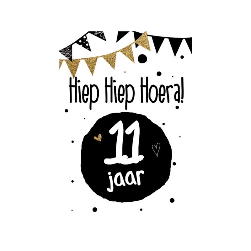 Cartes de voeux 11 ans pack de 10 pièces avec enveloppe