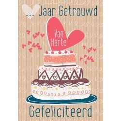 Cartes de vœux __ ans mariés paquet de 10 pièces avec enveloppe