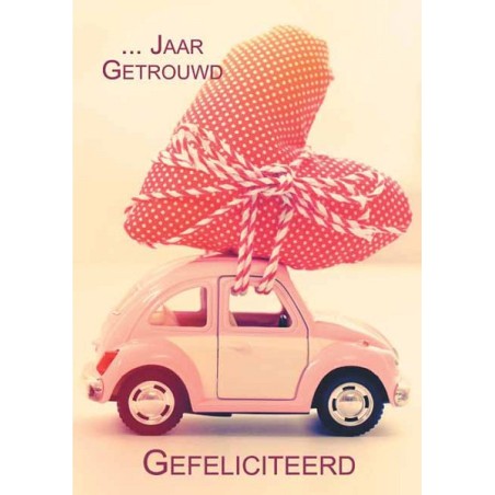 Wenskaarten -- jaar getrouwd pakje a 10 stuks met envelop