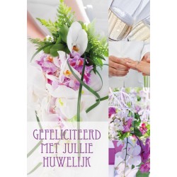 Wenskaarten huwelijk pakje a 10 stuks met envelop