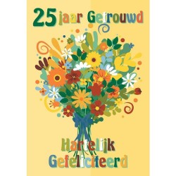 Cartes de voeux 25 ans mariés paquet de 10 pièces avec enveloppe