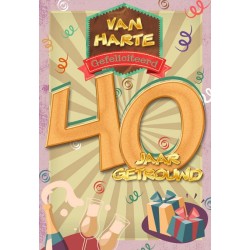 Cartes de vœux 40 ans mariés paquet de 10 pièces avec enveloppe