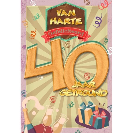 Cartes de vœux 40 ans mariés paquet de 10 pièces avec enveloppe