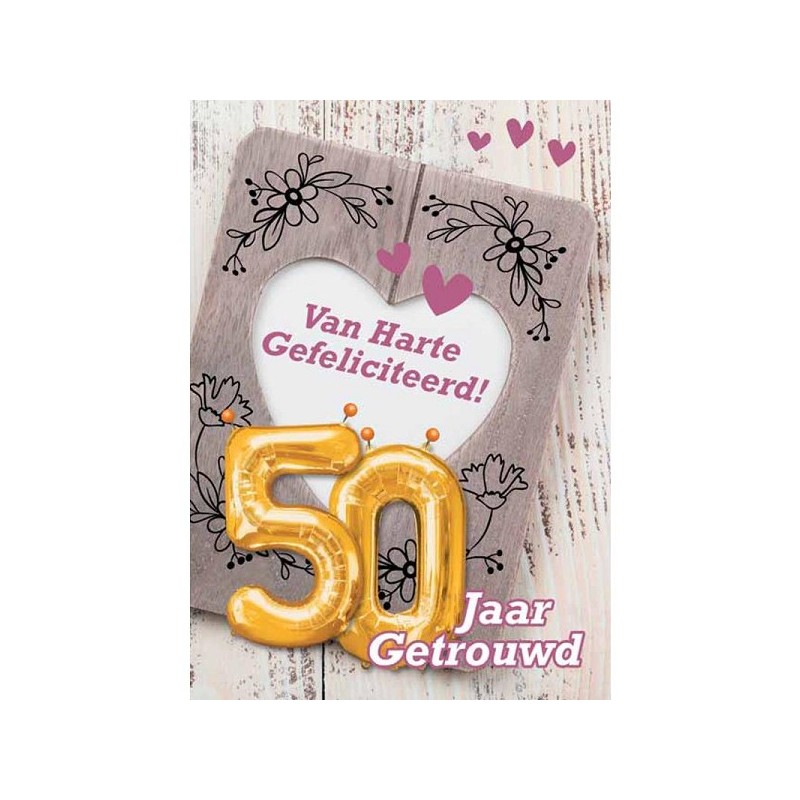 Cartes de vœux 50 ans mariés paquet de 10 pièces avec enveloppe