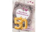 Cartes de vœux 50 ans mariés paquet de 10 pièces avec enveloppe