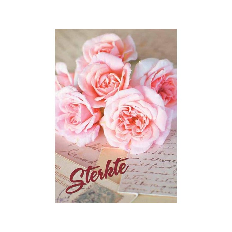 Wenskaarten Sterkte pakje a 10 stuks met envelop