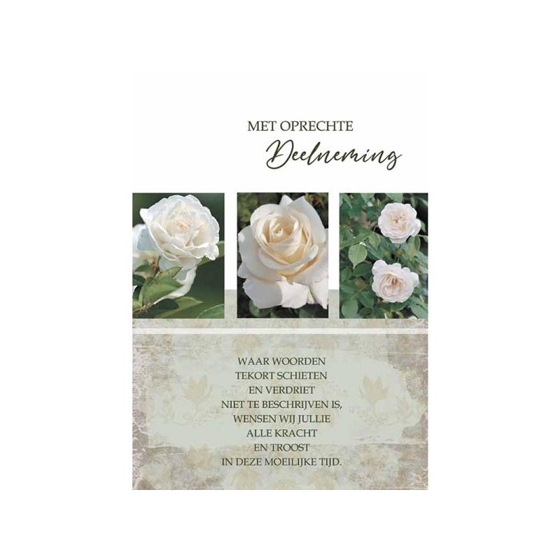 Cartes de vœux avec sincères condoléances paquet de 10 pièces avec enveloppe