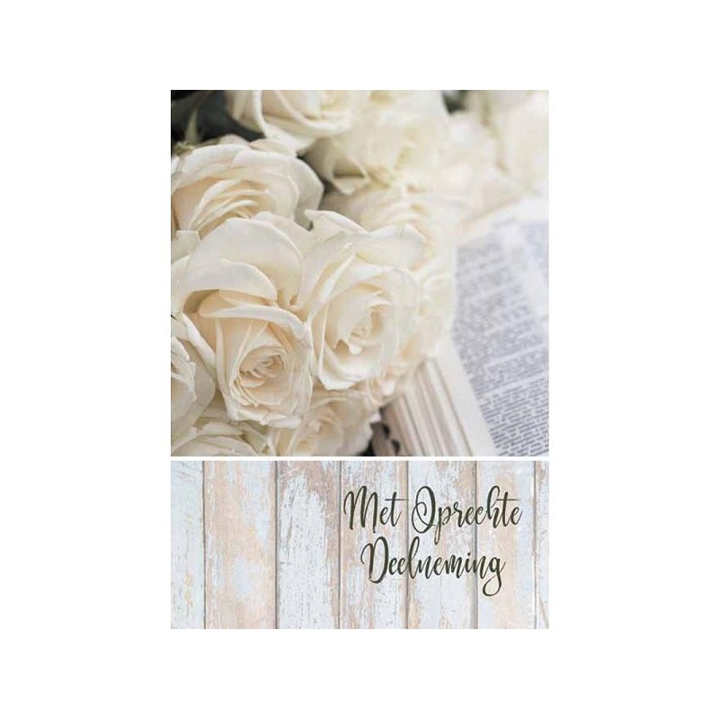 Wenskaarten met Oprechte Deelneming pakje a 10 stuks met envelop