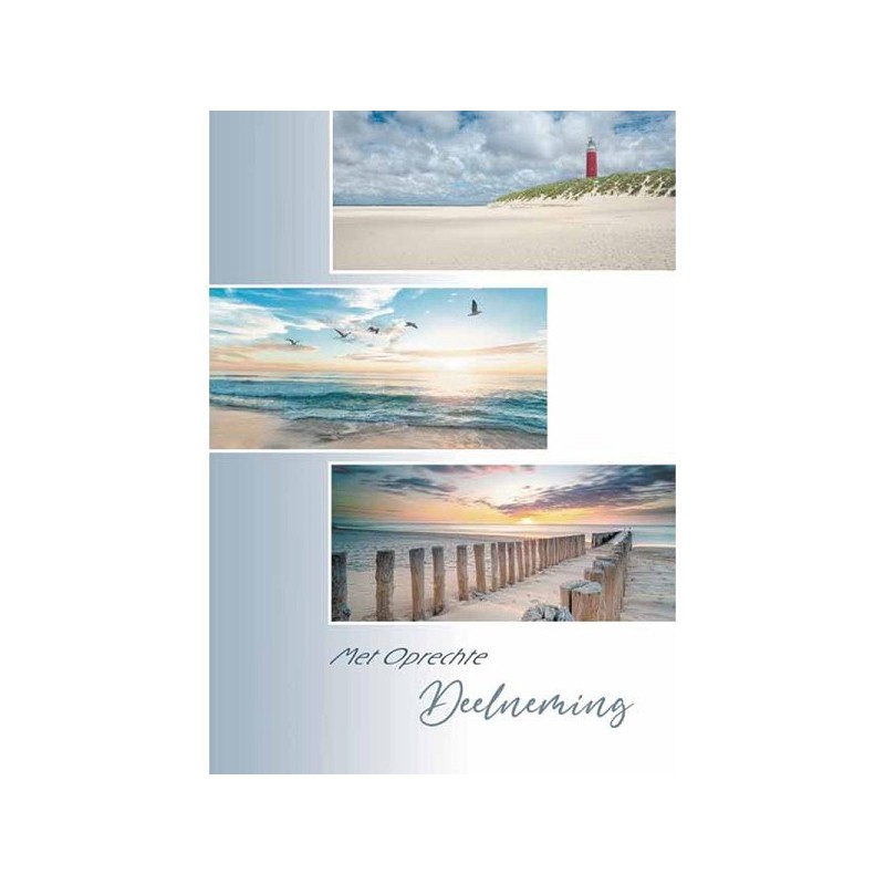 Wenskaarten met Oprechte Deelneming spreuk pakje a 10 stuks met envelop