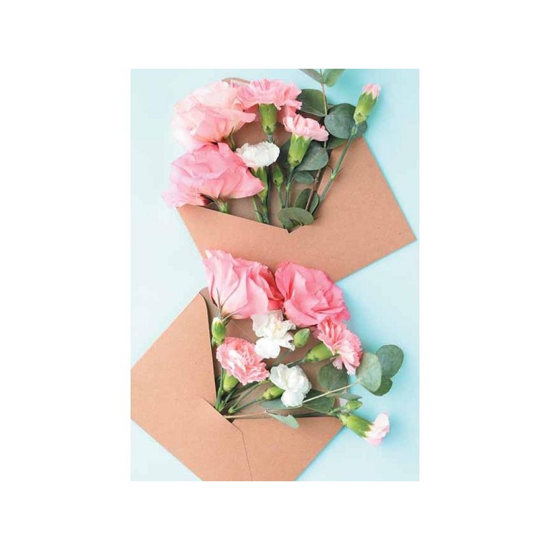 Cartes de voeux paquet de fleurs vierges de 10 pièces avec enveloppe