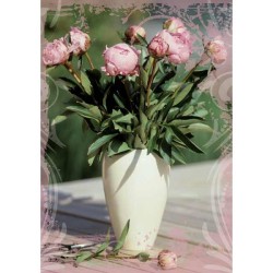 Wenskaarten blanco bloem pakje a 10 stuks met envelop