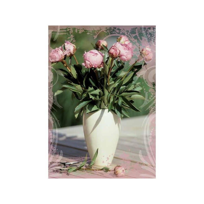 Wenskaarten blanco bloem pakje a 10 stuks met envelop