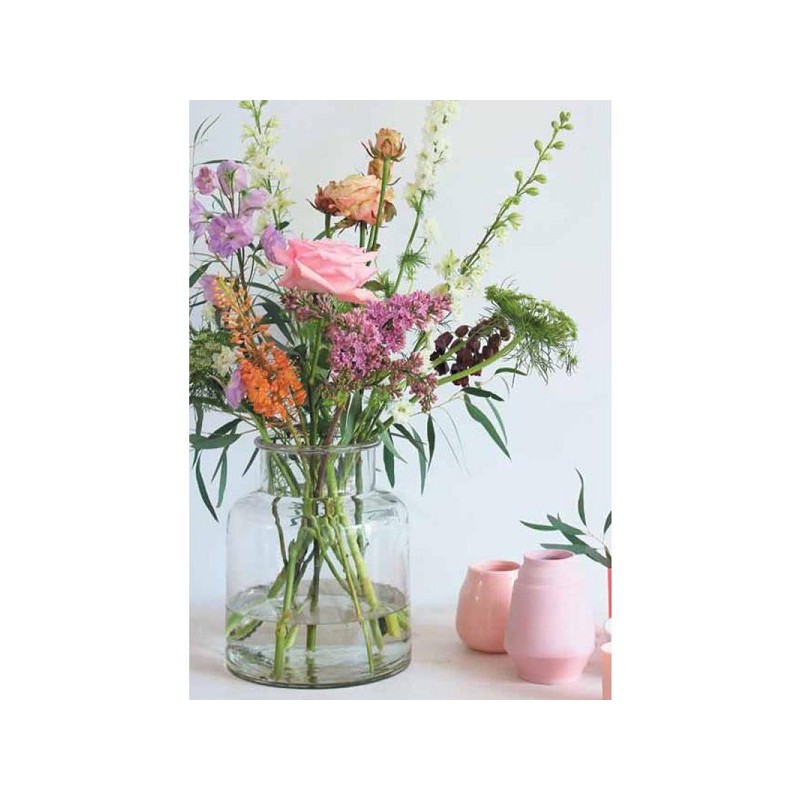 Wenskaarten blanco bloem pakje a 10 stuks met envelop