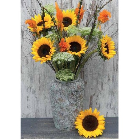 Cartes de voeux paquet de fleurs vierges de 10 pièces avec enveloppe