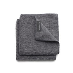 Brabantia Chiffons de nettoyage en microfibre 2 pièces gris foncé 30x30 cm