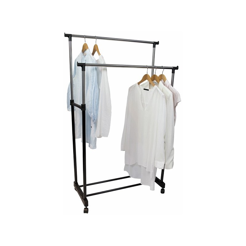 Portant à vêtements réglable double 145x43x160cm