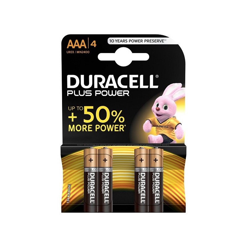 Duracell Plus Power Duralock Alcaline AAA/LR03 blister de 4 pièces