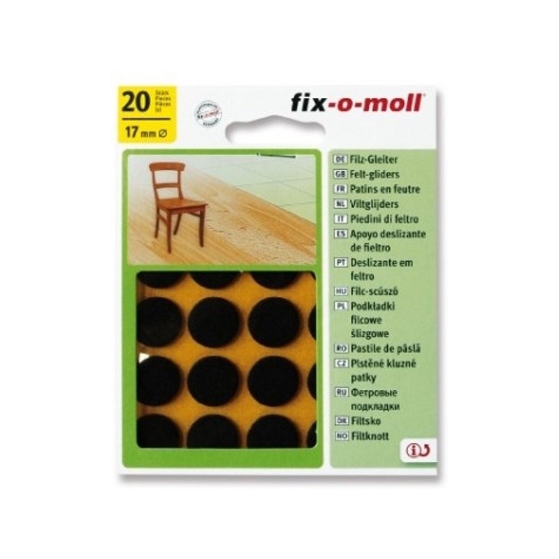 Fix-o-moll Viltglider vloerbeschermer dia17mm pak a 60 stuks