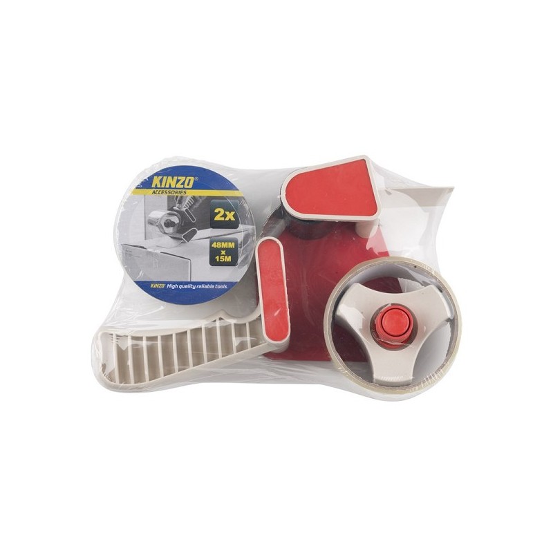 Dévidoir de ruban d'emballage avec 2 rouleaux de ruban adhésif