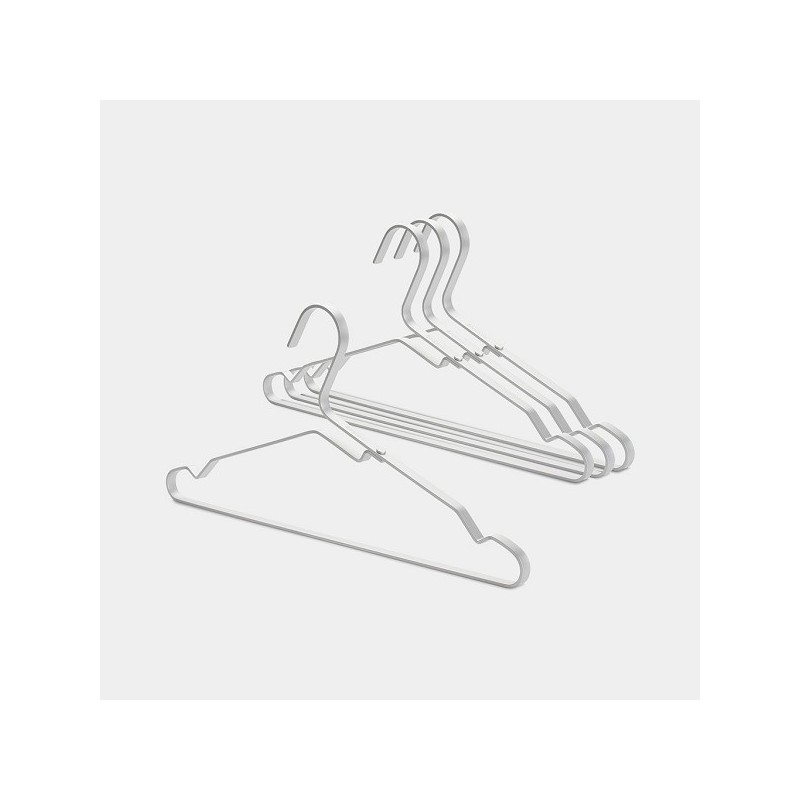 Brabantia cintres robustes en aluminium, lot de 4, argent