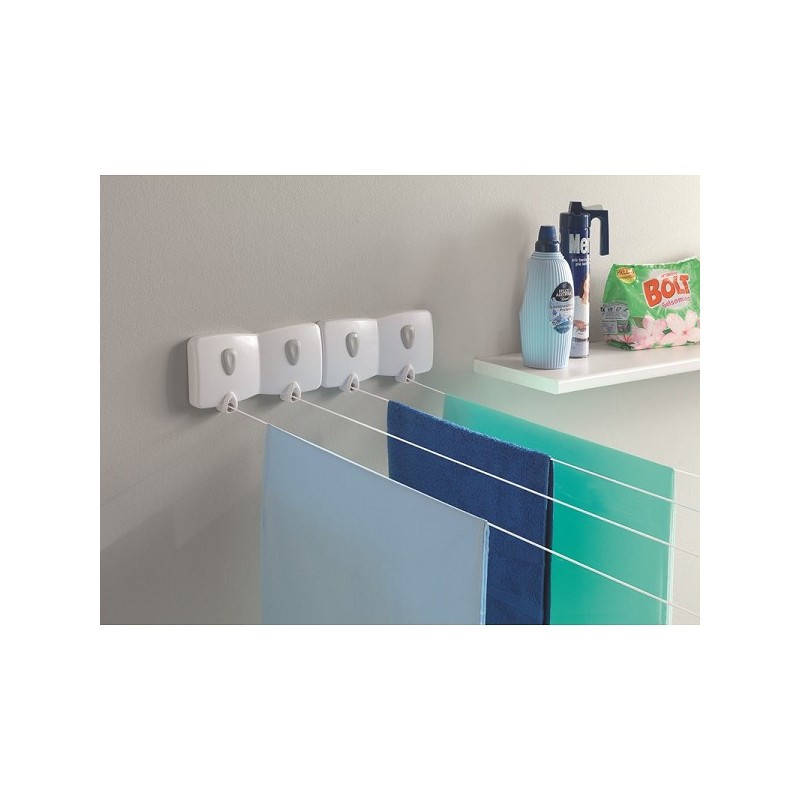 Metaltex/Tomado drooglijn Malaga 2x 5m met bevestigingsmateriaal